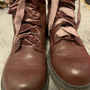 Maroon combat boots